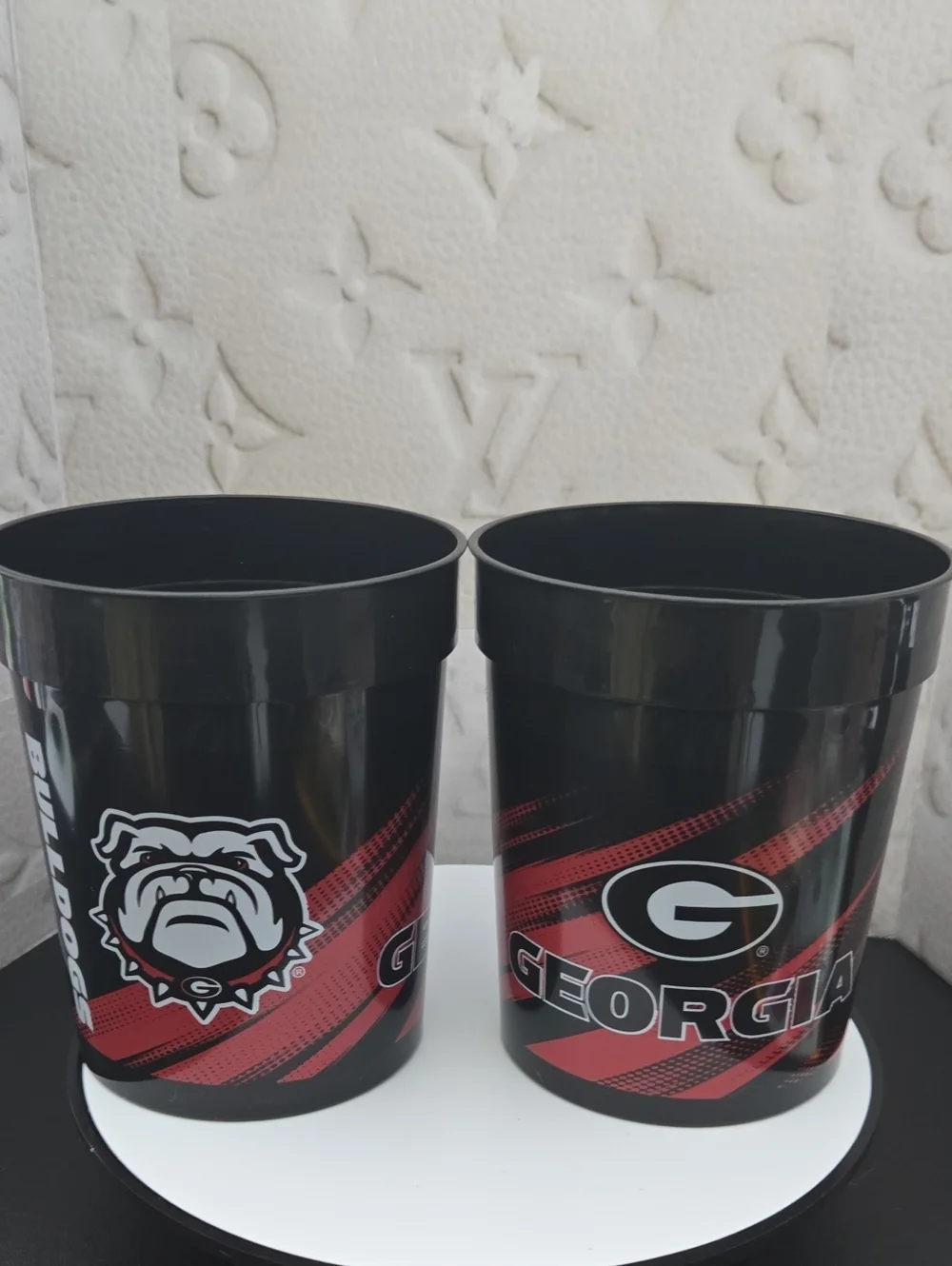 Georgia Bulldogs Black and Red Plastic Cups - Set of 2